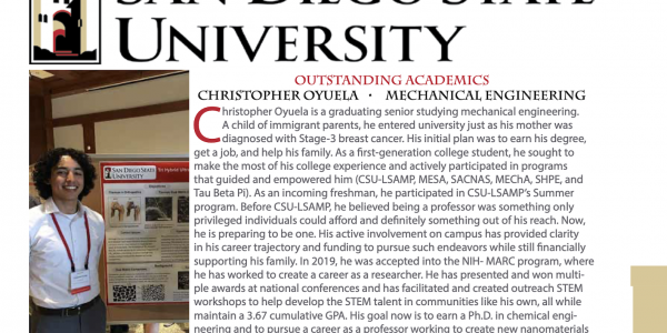 MARC Scholar Recognized as 2020 CSU-LSAMP PROUD Scholar